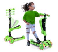 Hurtle Trottinette Enfant, Trottinette 3 Roues, Patinette Enfant Pliable avec Hauteur Ajustable, Plateau Antidérapant, LED Roues Lumineuses, Scooter pour Fille/Garçon de 2 à 8 Ans