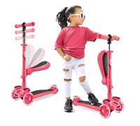 Hurtle Trottinette Enfant, Trottinette 3 Roues, Patinette Enfant Pliable avec Hauteur Ajustable, Plateau Antidérapant, LED Roues Lumineuses, Scooter pour Fille/Garçon de 2 à 12 Ans