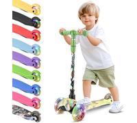 Hurtle Trottinette Enfant, Trottinette 3 Roues, Patinette Enfant Pliable avec Hauteur Ajustable, Plateau Antidérapant, LED Roues Lumineuses, Scooter pour Fille/Garçon de 2 à 12 Ans