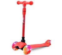 Hurtle Trottinette Enfants - 3 Royes - avec Roues LED Lumineuses - Hauteur réglable - Surface antidérapante - Rouge Rouge