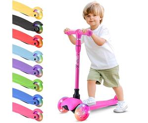 Hurtle Trottinette pour Jeunes Enfants avec Roues LED Illuminantes, Style Tricycle pour Stabilité, Légère, Idéale pour Une Utilisation Intérieure/Extérieure, Convient aux Enfants de 2 à 5 Ans