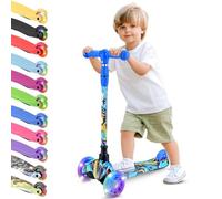 Hurtle Trottinette pour Tout-Petits avec Roues LED - Micro Trottinette pour Enfants de 2 à 5 Ans, Guidon Réglable (25''-28,55''), Design Léger à 3 Roues, Plateau Antidérapant, Amusement Intérieur/