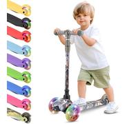 Hurtle Trottinette pour Tout-Petits avec Roues LED - Trottinette 3 Roues pour Enfants de 2 à 5 Ans, Guidon réglable de 25'' à 28'', Style Planche légère, Utilisation intérieure/extérieure, Plateau