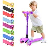 Hurtle Trottinette pour Tout-Petits, Trottinette 3 Roues pour Enfants Âgés de 2-5 Ans avec Guidon Réglable (25''-28,55''), Roues LED, Plateau Antidérapant, Jouet Léger, Amusement Intérieur/Extérieur