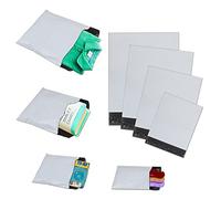 huruirui 100pcs Enveloppe Plastique Expédition Pochette Envoie Colis Vinted Emballage Colis Vinted Vetement Mixed(C5 A4 B4 A3) Auto-adhésive Inviolables et Imperméables Sacs d'expédition Blanc