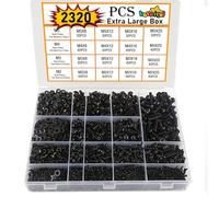 huruirui 2320pcs M2 M3 M4 M5 Jeu de Vis et écrous Vis Boulon et écrous à Noir Hex Socket Head Cap Assortiment Ecrous et Boulons Rondelles Kit pour Réparation Bricolage Mécanique
