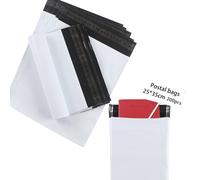 huruirui 25cmX35cm/200Pièces Enveloppe Plastique Expédition Emballage colis Vinted Pochette Envoie Colis Nouveaux Matériaux Opaque Inviolable et Résistant à l'eau-Blanc
