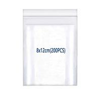 huruirui 8x12cm/200pcs Sachet Plastique Transparent Refermables Pochon Petit Emballage Sac Plastique Sachet Petit Fort et Robuste Adaptés au Stockage Hermétique de Petits Objets 160mµ