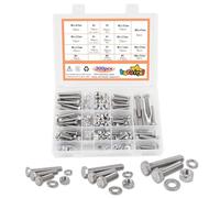 huruirui Assortiment 300 pièces de vis avec écrous et rondelles M5 M6 M8, vis avec écrous, à six pans creux, en acier inoxydable 304, pour accessoires de fixation, bricolage