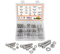huruirui Assortiment 300 pièces de vis avec écrous et rondelles M5 M6 M8, vis avec écrous, à six pans creux, en acier inoxydable 304, pour accessoires de fixation, bricolage
