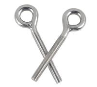 huruirui Boulon à Oeil M6 10pcs Vis à Anneau en Acier Inoxydable 304 A2-70 Tige Filetée Piton à Visser pour Fixation et Suspension