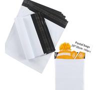 huruirui Enveloppe Plastique Expedition 20x30cm/100 Pièces A4 Emballage Colis Vinted Plastiques Auto-Adhésive Inviolables et Imperméables Sacs d'expédition Pochette envoie colis vinted-Blanc