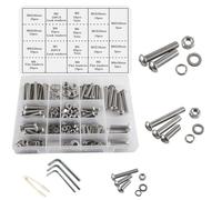 huruirui Jeu de Vis Boulons et Écrous M5 M6 M8 304 vis à tête ronde en acier inoxydable kit de vis et d'écrous pour machine hexagonale avec boîte de rangement 300pièces