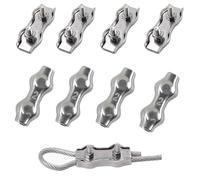 huruirui M2 Serre Câble Acier Serre Cable Acier Inox 304 Clip Duplex Serre Corde Pince Cable Pour Les Chantiers de Construction et Les Navires Corde à linge Auvent Pour Ø 2mm Cable Acier 8pcs