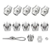 huruirui M5 Serre Câble Acier Serre Cable Acier Inox 304 Clip Serre Corde Pince Cable Simplex Clips Pour Les Chantiers de Construction et Les Navires Corde à linge 10pcs