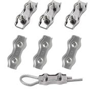 huruirui M6 Serre Câble Acier Serre Cable Acier Inox 304 Clip Duplex Serre Corde Pince Cable Pour Les Chantiers de Construction et Les Navires Corde à linge Auvent Pour Ø 6mm Cable Acier 6pcs