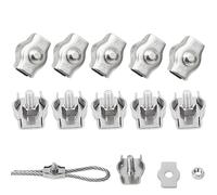 huruirui M6 Serre Câble Acier Serre Cable Acier Inox 304 Clip Serre Corde Pince Cable Simplex Clips Pour Les Chantiers de Construction et Les Navires Corde à linge 10pcs
