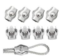 huruirui M8 Serre Câble Acier Serre Cable Acier Inox 304 Clip Serre Corde Pince Cable Simplex Clips Pour Les Chantiers de Construction et Les Navires Corde à linge 8pcs