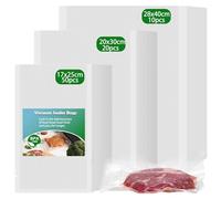 huruirui Sac Sous Vide Alimentaire 80pcs 17X25cm(50) + 20X30cm(20) + 28X40cm(10) Sac Congelation Sous vide pour Machine Sous Vide Sans BPA pour la Conservation des Aliments et la Cuisson