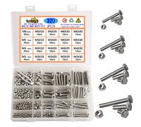huruirui Vis et écrous Boulons M3 M4 M5 M6 Vis à Tête Hexagonale en Acier Inoxydable 304 Kit D'écrous à Vis Hexagonale en Acier Inoxydable Avec Boîte de Rangement 320pcs