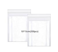 huruirui10x15cm/200Pièces Sachet Plastique Transparent Refermables Pochon Petit Emballage Sac Plastique Sacs en plastique Fort et Robuste au Stockage Hermétique de Petits Objets Sachet 100μm