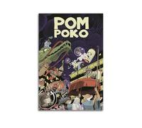 HURYEORHYH Pom Poko Poster mural vintage décoratif sur toile pour salon, chambre à coucher, 60 x 90 cm, style sans cadre