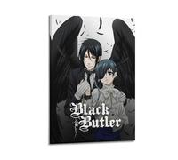 HURYWRTTH Black Butler1 Toile murale décorative sur toile pour salon, chambre à coucher, 20 x 30 cm, style rétro avec cadre