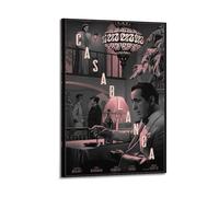 HURYWRTTH CasablancaPoster sur toile - Impression sur toile décorative vintage pour salon, chambre à coucher, 50 x 75 cm, style cadre