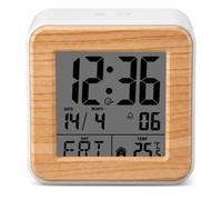 Husalsea Radio Réveil Numérique à Piles, Horloge Digitale avec Affichage De Température, Horloge avec Fonction Snooze et Rétroéclairage, Reveil pour Salon, Bureau, Chambre à Coucher et Les Voyages