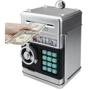 HUSAN Tirelire électronique Mini ATM Tirelires Money Box, Boîte de pièce de Monnaie Économiser de l'argent Jouet pour Les Enfants, Anniversaire Cadeau de Noël pour garçons et Filles (Argent-)