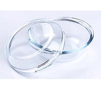 HUSANMP Plat à four rond en verre trempé de 0,5 l avec couvercle pour four, congélateur et lave-vaisselle