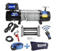 Husar Winch Treuil électrique 10000 lbs | 4530 kg 12V avec Corde en Acier 28m x 9,2 mm,Commande sans fil,Transmission Planétaire à 3 étages,Idéal Pour,Véhicules Tout-Terrain,Véhicules 4x4,OFF-ROAD