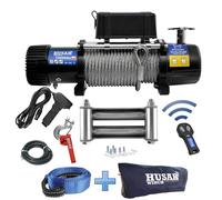 Husar Winch Treuil électrique 12000 lbs | 5443 kg 12V avec Corde en Acier 25m x 9.5mm,Commande sans fil,Transmission Planétaire à 3 étages,Idéal Pour,Véhicules Tout-Terrain,Véhicules 4x4,OFF-ROAD