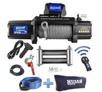 Husar Winch Treuil électrique 12000 lbs | 5443 kg 12V avec Corde en Acier 25m x 9,5mm,Commande sans Fil,Transmission Planétaire à 3 étages,Idéal Pour,Véhicules Tout-Terrain,Véhicules 4x4,OFF-ROAD