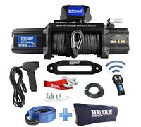 Husar Winch Treuil électrique 12000 lbs | 5443 kg 12V avec Corde Synthétique 26m x 10mm,Commande sans Fil,Transmission Planétaire à 3 étages,Idéal Pour,Véhicules Tout-Terrain,Véhicules 4x4,OFF-ROAD