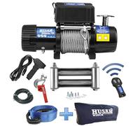 Husar Winch Treuil électrique 8500 lbs | 3856 kg 12V avec Corde en Acier 24m x 8mm,Commande sans fil,Transmission Planétaire à 3 étages,Idéal Pour,Véhicules Tout-Terrain,Véhicules 4x4,OFF-ROAD