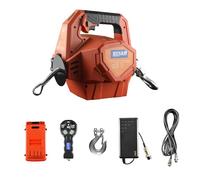Husar Winch Treuil électrique à batterie portable avec Télécommande sans fil 24 V, 453 kg | 1000 lbs - Treuil avec corde synthétique de 12 m de long, portable pour industrie, remorqueur, remorque
