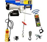 Husar Winch Treuil électrique d'atelier 230 V 400/800 kg,Hauteur de levage maximale 18 m,De Protection Contre l'eau IP54,Frein Automatique, un Interrupteur D'arrêt D'urgence,Commande Sans Fil