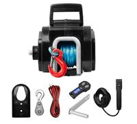 Husar Winch Treuil électrique Portable 12V avec Télécommande sans fil, 2722 kg | 6000 lbs - Treuil Avec Corde Synthétique De 9,1 m De Long - Ideal pour industrie, Remorqueur, Remorque