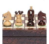 Husaria European International Ensemble de Jeu d'échecs en Bois, King's Classic - Ensemble d'échecs de Grande Taille de 45 centimètres