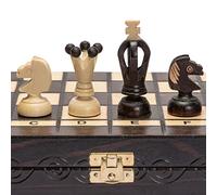Husaria Jeu d'échecs en Bois européen International “King's Continental”- Ensemble de Jeu d'échecs de Taille Moyenne de 35 centimètres