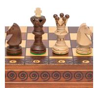 Husaria Jeu d'échecs en Bois International, Ambassador - 55 centimètres - Ensemble de Grande Taille avec pièces d'échecs Artisanales