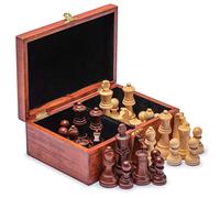 Husaria Staunton Tournoi No. 6 Jeu de pièces d'échecs avec 2 Reines supplémentaires et Une boîte en Bois, Rois de 98 millimètres