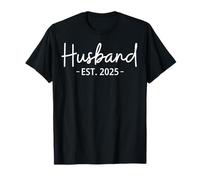 Husband Est 2025 Just Married Couple Honeymoon Wedding Men's T-Shirt