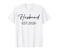 Husband Est 2026 Just Married Honeymoon Hubby Wedding Couple T-Shirt