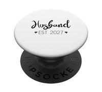 Husband Est. 2027 Assortiment d'une fête de Mariage pour Un Couple Juste marié PopSockets PopGrip Adhésif