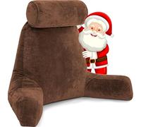 Husband Pillow - Chocolate Oreiller de Lecture avec Bras - Assis Haut avec de la Mousse mémoire déchiquetée de qualité supérieure, Rouleau détachable sur Le Cou