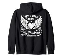 Husband Walks with Me Widow Deuil Wife Sweat à Capuche