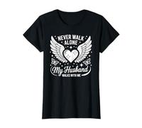Husband Walks with Me Widow Deuil Wife T-Shirt