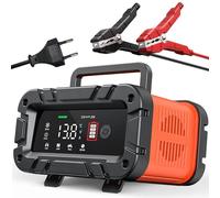 Husgw 12V/24V 10A Chargeur de Batterie Intelligent, Charger Battrie Voitures avec Automatique Réparation et Écran LCD, Maintien Chargeur pour Voiture Moto Camion,AGM,Gel,SLA